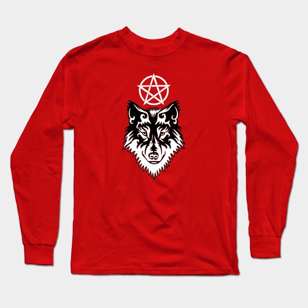 Werewolf-Pentagram - Lycanthropy Gifts Long Sleeve T-Shirt by TraditionalWitchGifts